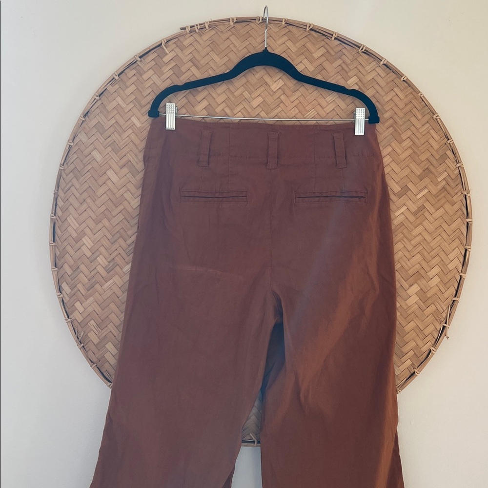 ANTHROPOLOGIE THE MAEVE‎ NAOMI WIDE-LEG FLARE PANT IN RUST BROWN COASTAL COWGIRL - Picture 11 of 15